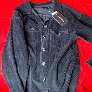 Pretty little thing black cord button dress